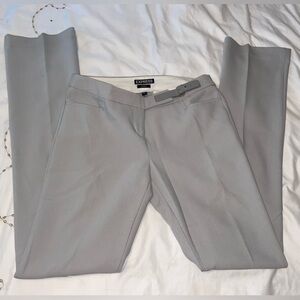 Express Columnist Stretch Dress Pants 00R off white light gray color